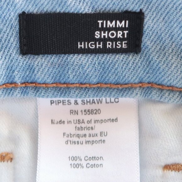 Veronica Beard Timmi High Rise Raw Hem Button Fly Denim Shorts Aire Blue Wash 25 - Picture 10 of 14